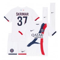 Otroški Nogometni dresi Paris Saint-Germain Milan Skriniar #37 Gostujoči 2024-25 Kratek Rokav (+ Kratke hlače)